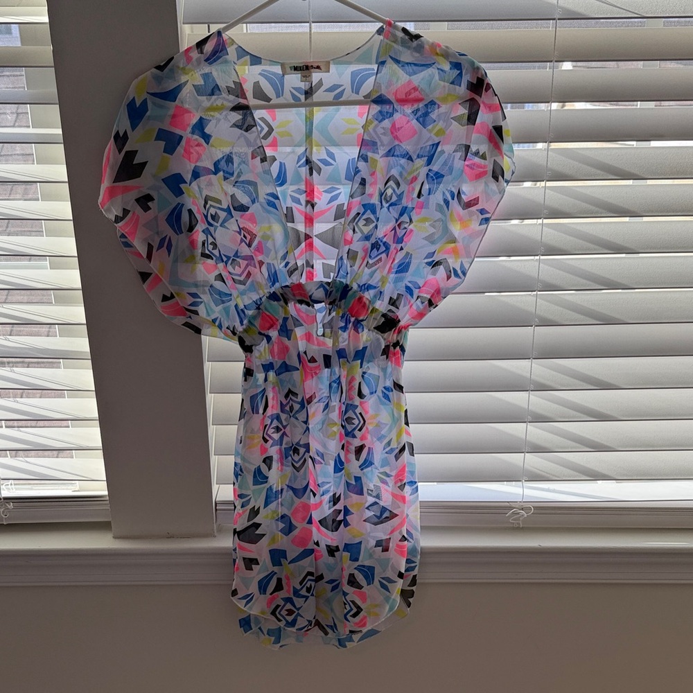 Colorful Geometric Print Swim Cover